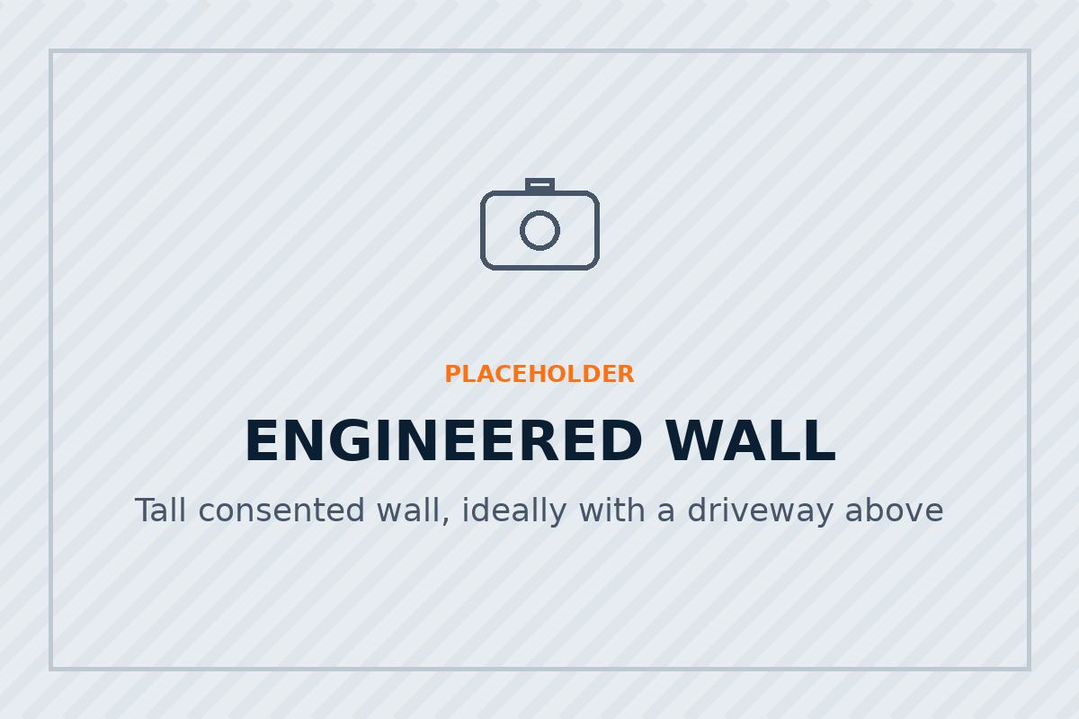 Engineered retaining wall on a Christchurch site